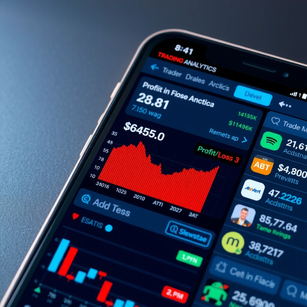 Dashboard de analytics de juego móvil con herramientas de trading